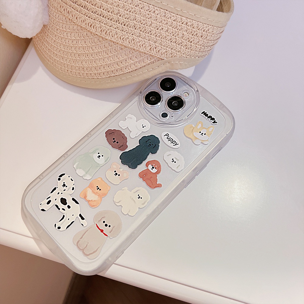 Soft Case Pelindung Transparan Motif Anjing Untuk Iphone 7 8 PLUS X XR XS 11 12 13 14 PRO MAX SE 2020