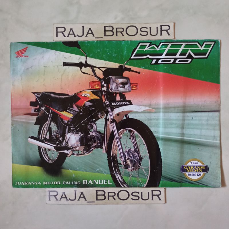 Poster brosur katalog leaflet jadul lawas Honda Win 100/Win100 Semi Trail 2003
