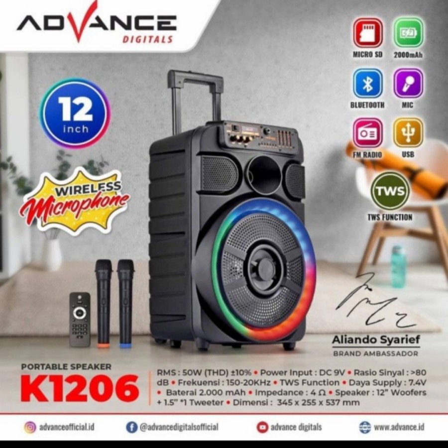 Speaker meeting portable Bluetooth 12 Inch Advance K1206