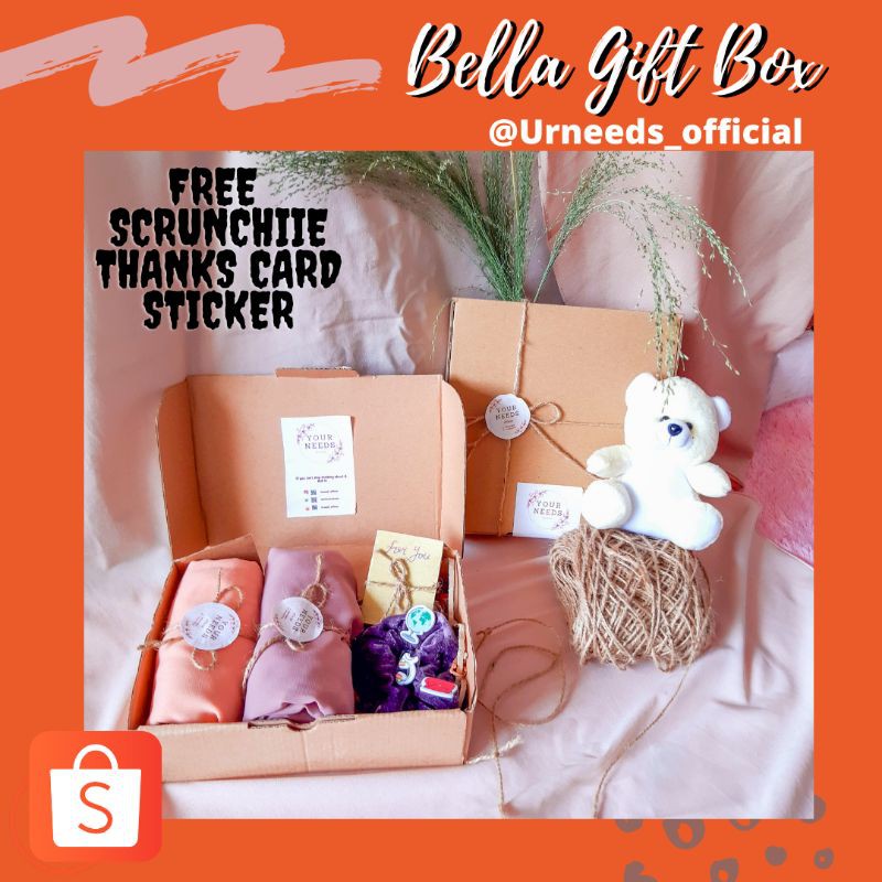 Hijab | Bella Square | Hampers Hijab | Bella Square Pollycotton | Kado Ultah | Hadiah | Hampers