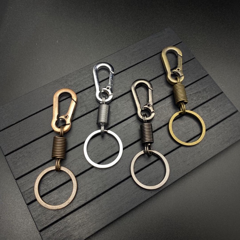 9cm Men Silver Stainless Steel Zinc Alloy Gourd Buckle Hanging Key Chain Key Holder / Waist Belt Clip Anti-lost Key Rings