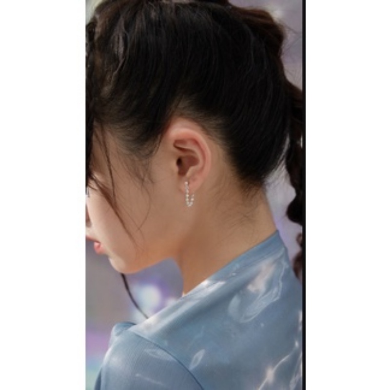 100% Anting murni  S925 Anting-Anting Pasangan Anting-Anting Stud Anting-Anting Perak Manik-manik Garis Telinga Perhiasan Hadiah