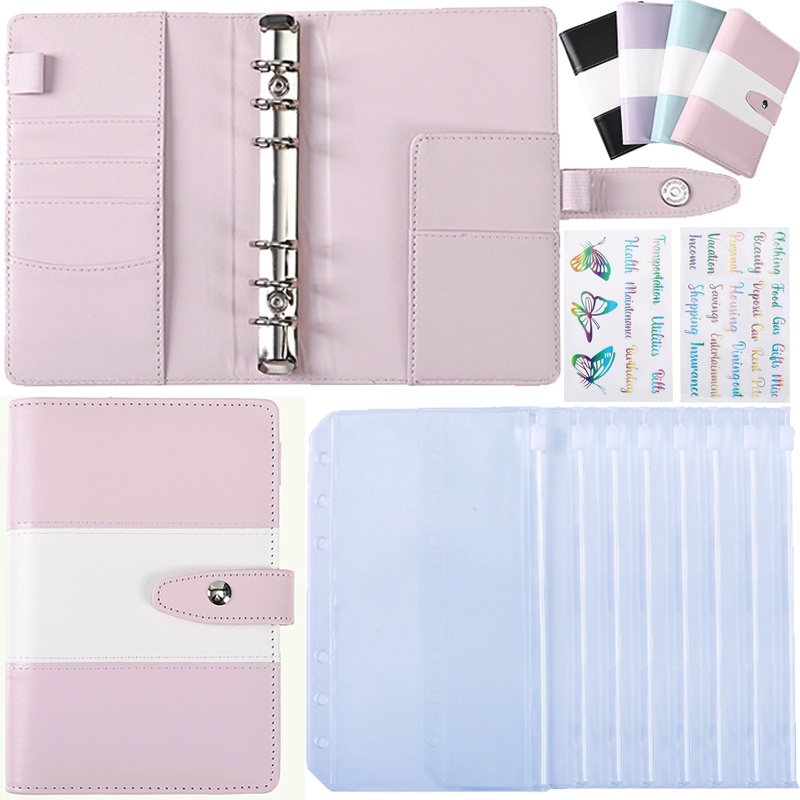 Buku Catatan / Agenda / Binder / Loose Leaf A6 Bahan Kulit PU Dengan 6 Ring