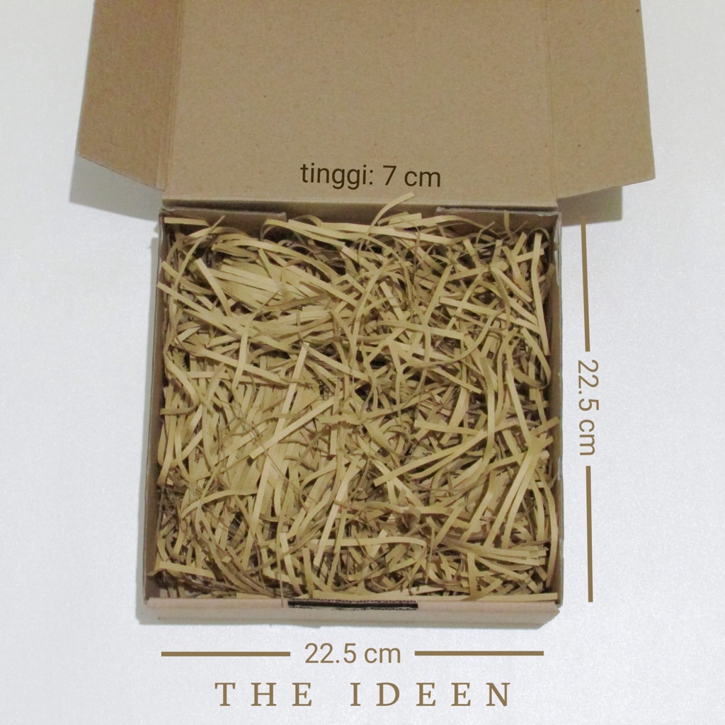 THE IDEEN - SHREDDED PAPER 30 GRAM | COKLAT | KERTAS CACAH KUALITAS PREMIUM | STRIP SERUT VINTAGE BROWN | ISIAN BOX HAMPERS PACKAGING | FILLER PARCEL WARNA COKELAT