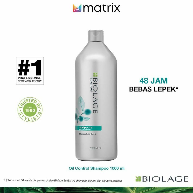 MATRIX SHAMPOO Biolage Scalppure Oil Control 1000ML - Shampo Kulit Kepala