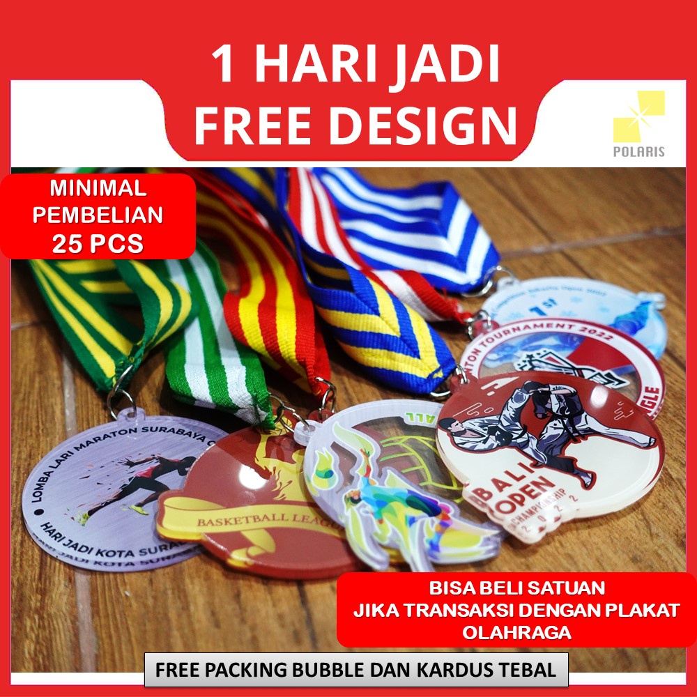 MEDALI AKRILIK SPORT EDITION KEJUARAAN OLAHRAGA - KALUNG MENDALI ACRYLIC 3 MM PENGHARGAAN JUARA LOMBA CUSTOM