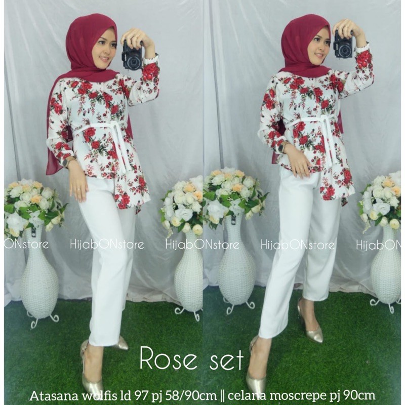 Rose set ( atasan + celana )