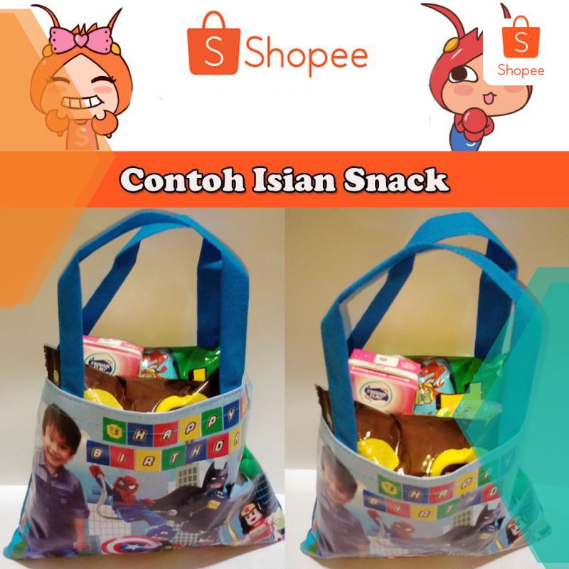tas ultah custom - Tas Ultah Pipih Jumbo Ukuran 23x30cm - goodie bag-2