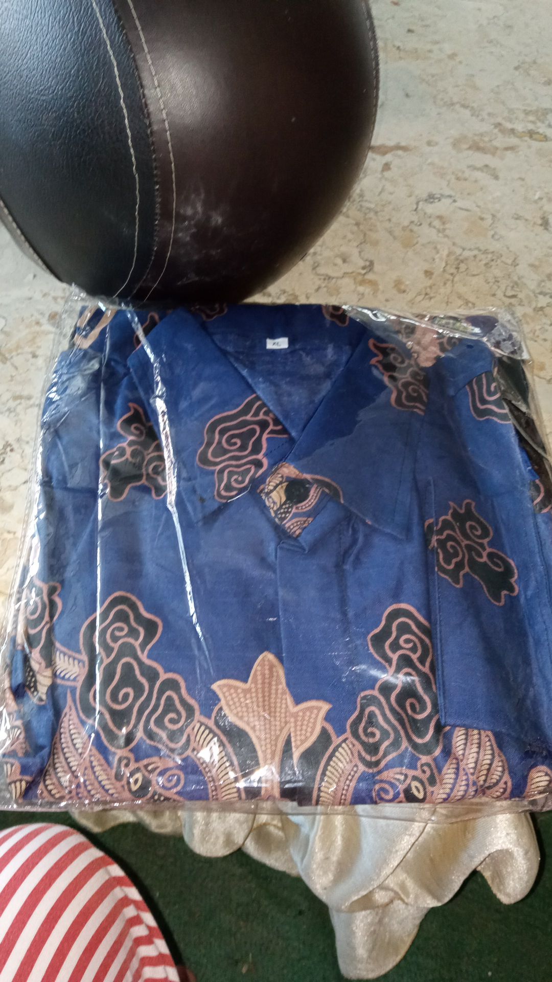 Kemeja Batik Pria Warna Biru Navy Ijo Hijau Modern Lengan Panjang Casual Modis Trendy Masa Kini