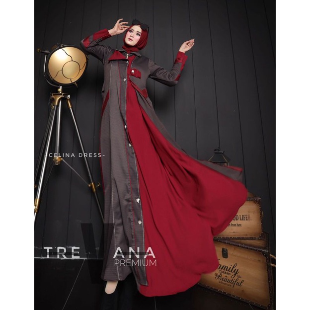 Celina Dress ORI by Trevana / Gamis Set Syar'i / Gamis Pesta / Dress Muslimah / Baju Syar'i Terbaru / Gamis Pesta Mewah / Fashion Muslimah Branded-2