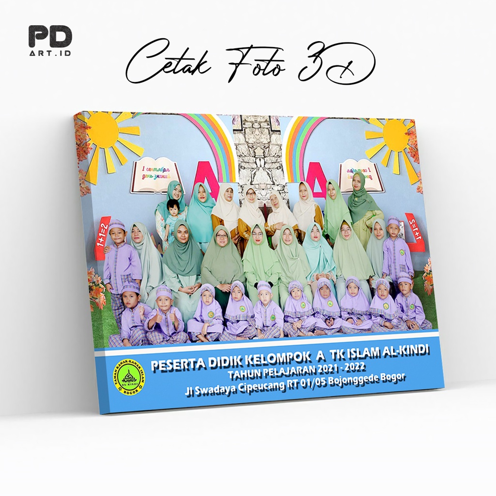 Cetak Foto A3 + Bingkai Kayu 3D Pictbox Poster Sudah Laminasi Glossy