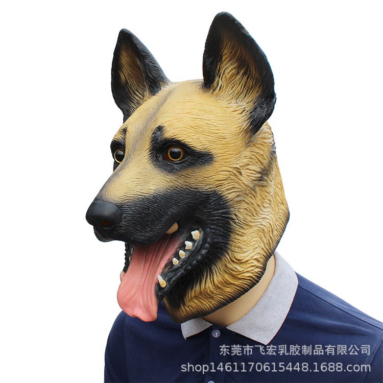 topeng latex karet full head kepala anjing dog mask halloween