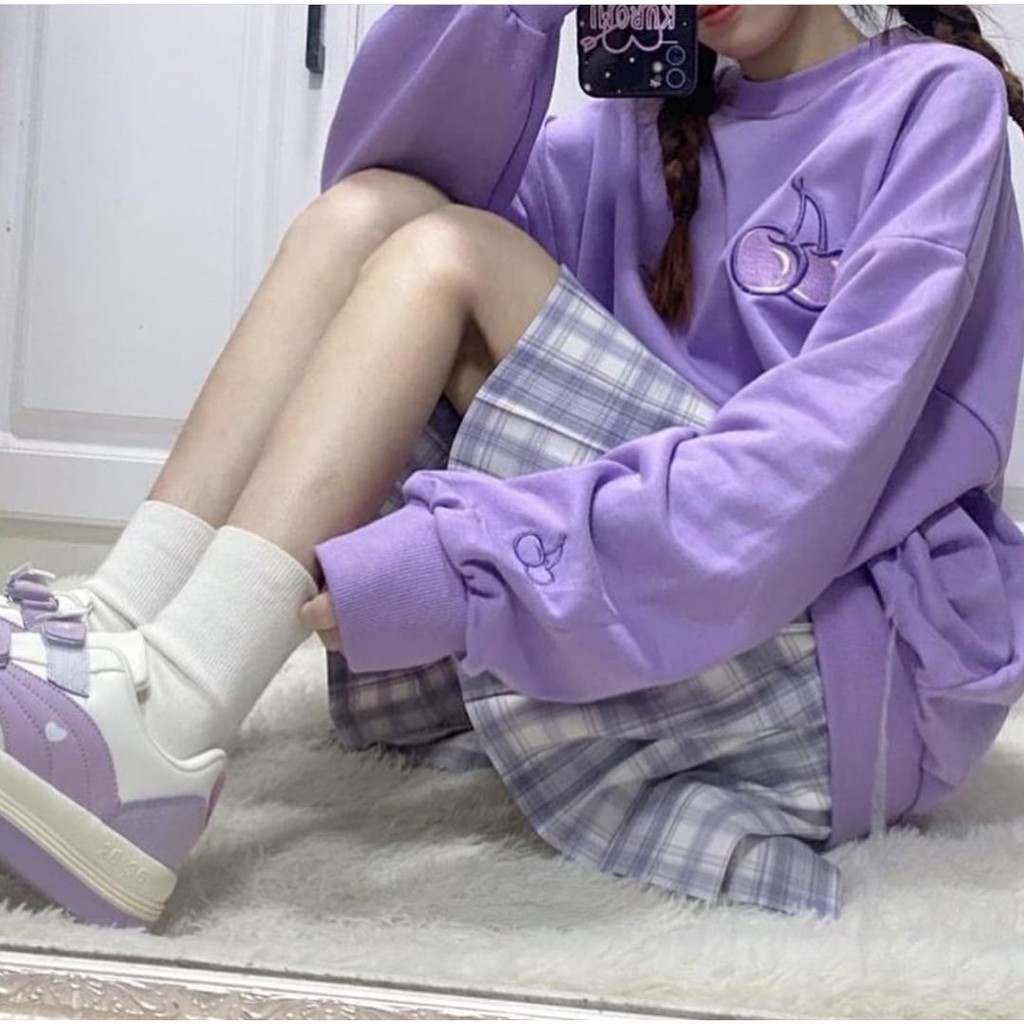 CHERY OVERSIZE STREET OBLONG SWEATER BORDIR - SWEATER WANITA KOREA