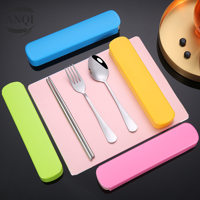 ANQI 1888  3Pcs Set Alat Makan Sendok Garpu Sumpit /Stainless Steel Spoon Fork Chopsticks