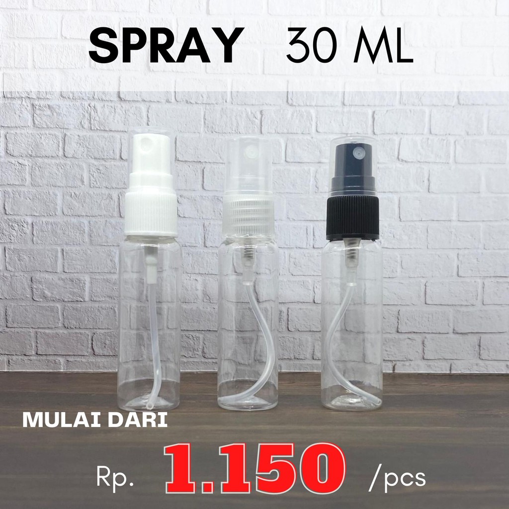 BOTOL SPRAY 30ml PET ( isi ulang hand sanitizer, facemist, parfum )