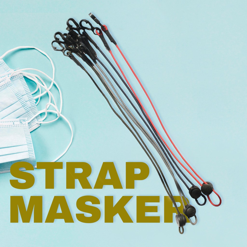 Tali Masker Wajah Konektor Prusik Strap Mask Connector Hijab Adjustable Headloop Halus dan Elastis