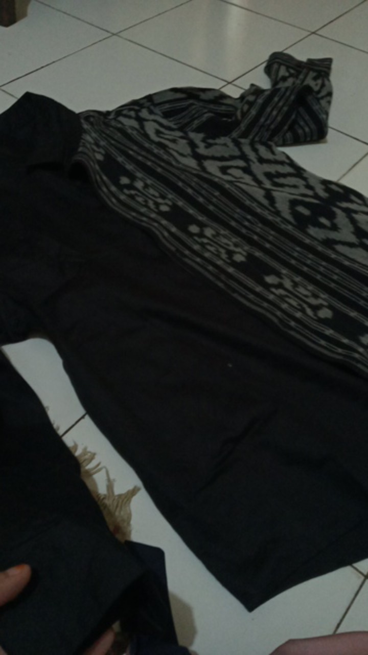 Kemeja Tenun Wtp 22 Hitam Baju Atasan Pria Modern