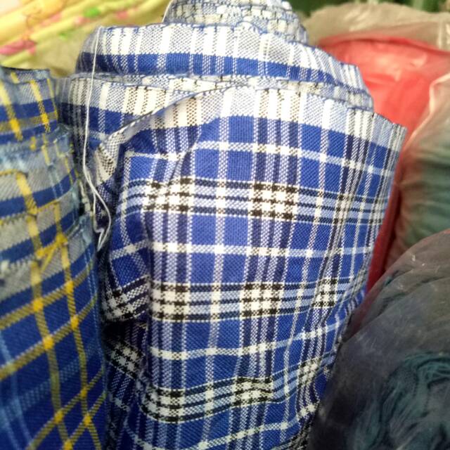 BAHAN KAIN YANDED YANDET KEMEJA / KAIN KATUN KEMEJA / KAIN KEMEJA KOTAK-KOTAK / KAIN MOTIF KOTAK