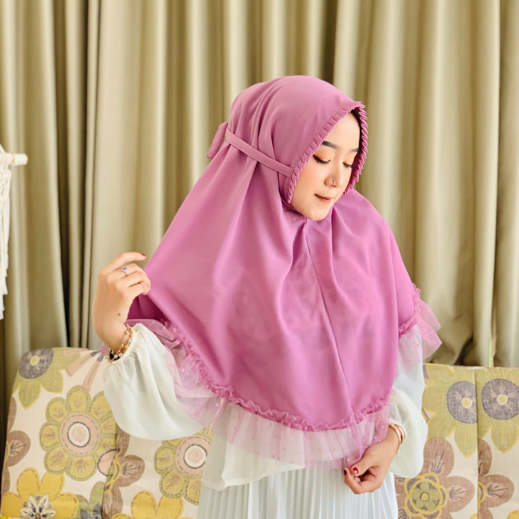 (PROMO) BERGO LIPIT DOTY / Bergo Maryam Lipit Rempel Dotty / Bergo Combi Tile Diamond Premium