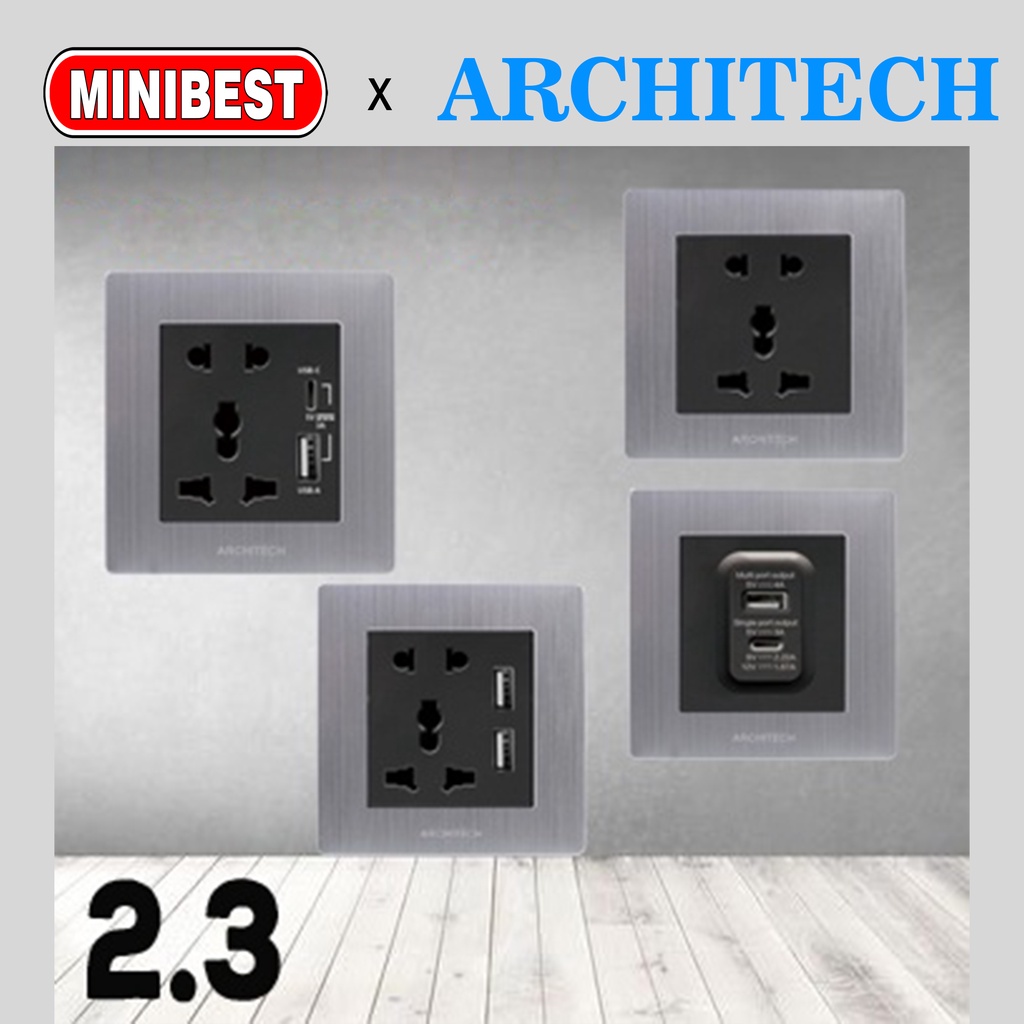 MINIBEST ARCHITECH VENUS A69 SILVER / SAKLAR USB / STOP KONTAK COLOKAN VENUS NEW 2.3