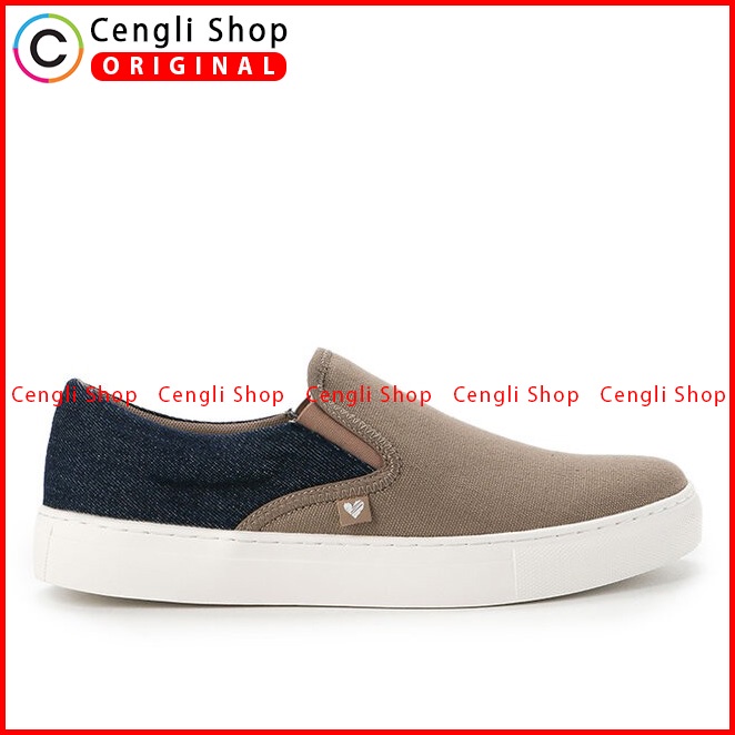 SEPATU SLIP ON OBERMAIN PRIA ORIGINAL CASUAL BRANDED ASLI COKLAT OM14