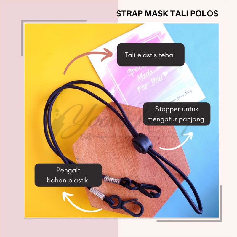 strap masker polos tali masker kalung masker 2in1 konektor strap mask laki pria murah