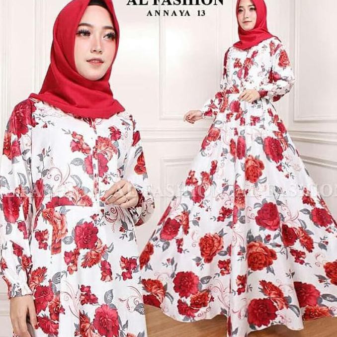 BAJU GAMIS MUSLIM KATUN JEPANG ANAYA PUTIH / DRESS MAXI GAMIS MUSLIM