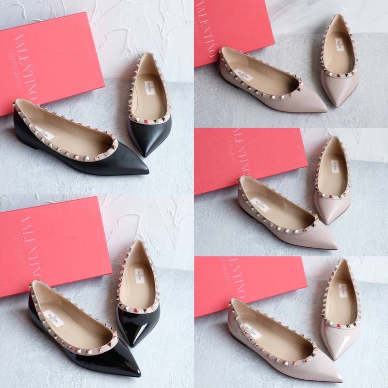 SEPATU BRANDED WANITA ORIGINAL - Valentino Rockstud Ballerina Flat