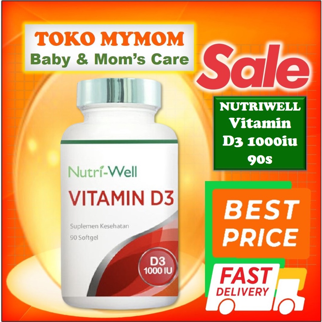 [BPOM] Nutriwell Vitamin D3 1000IU Isi 90 Soft Gel / Nutri-Well / Vitamin Imunitas Tulang / Vitamin Tulang &amp; Gigi / MY MOM