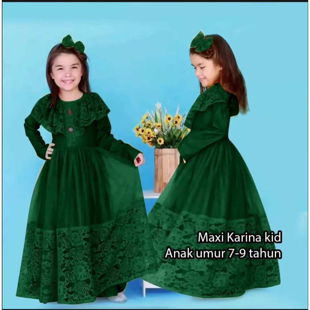 INV - KIDS DRESS MAXI / KARINA / MUSLIM ANAK-ANAK / TERBARU / TERPOPULER