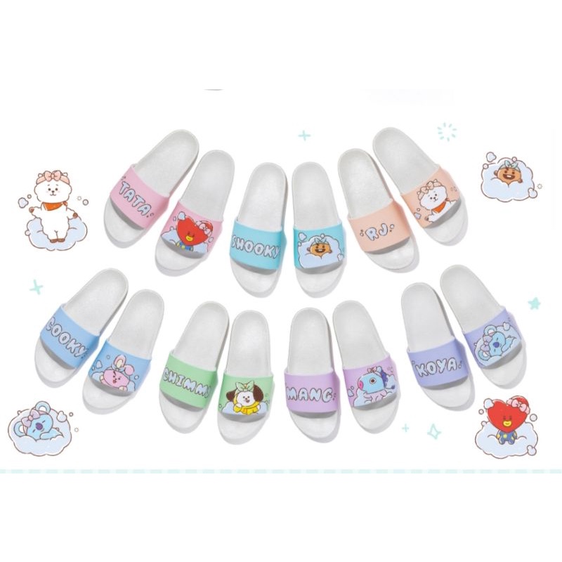 OFFICIAL BT21 JAPAN BATH VERSION SLIPPER SENDAL SANDAL RJ TATA CHIMMY COOKY SHOOKY MANG KOYA