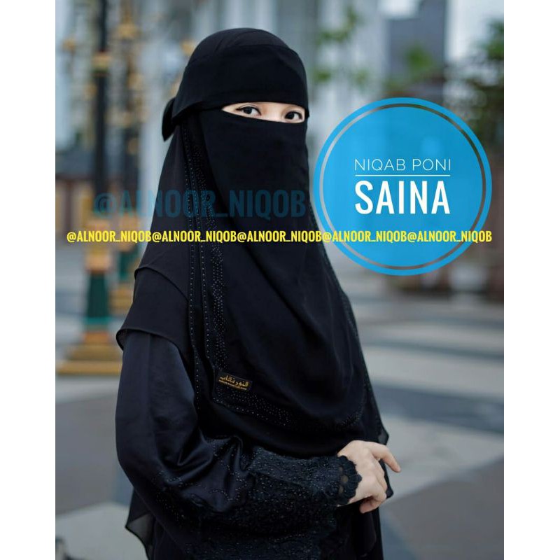 NIQOB PONI SAINA  niqab bandana poni nikop temboro nikob viral