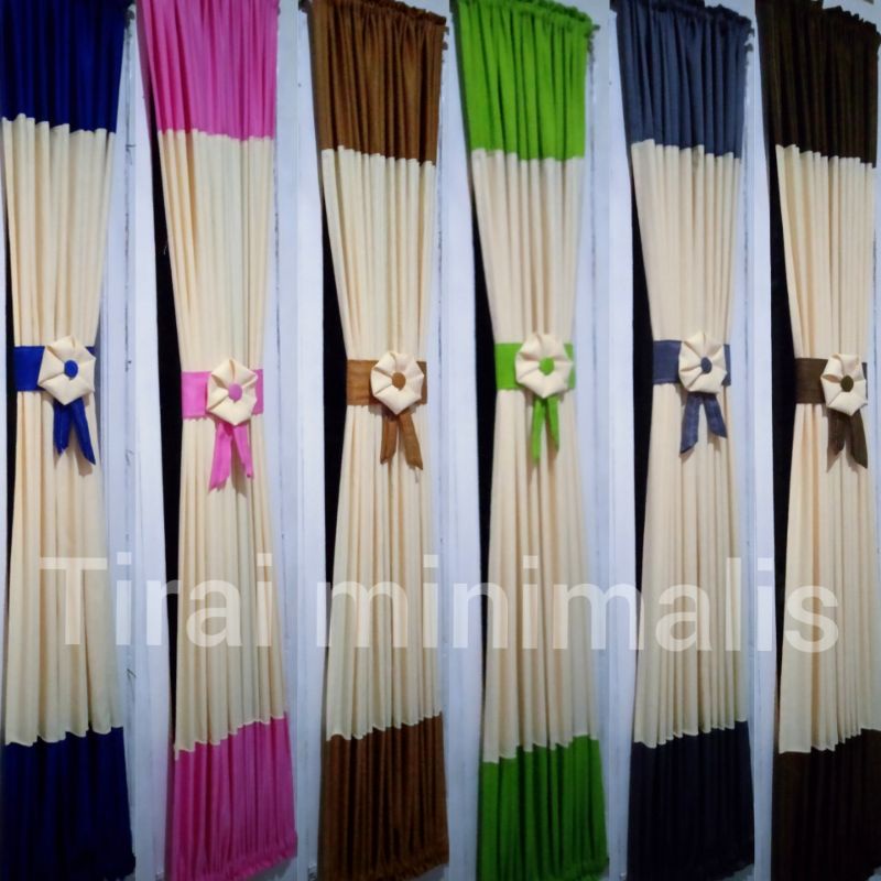 Gorden Jendela Kupu2 Minimalis Ikat Hordeng Kupu Tebal Kombinasi Warna Gorden Kupu Minimalis