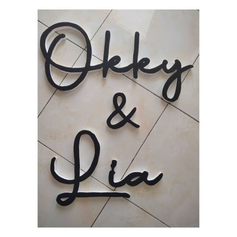 Styrofoam/ Gabus Nama Backdrop Dekorasi