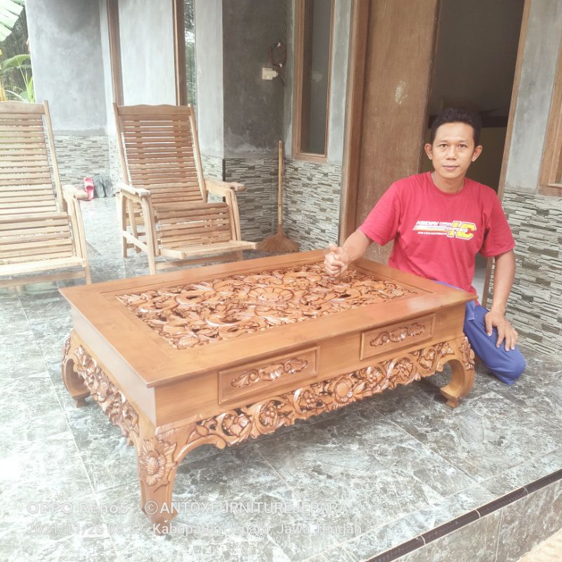 meja tamu ukiran Ketapang mebel Jepara meja tamu jati ukiran mebel Jepara