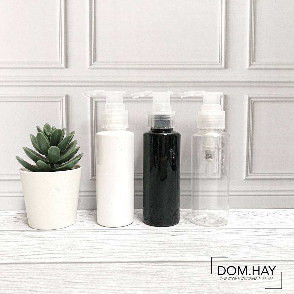 Botol Plastik Pump Clear 100ml RF Dish Soap Sabun Body Hand Wash Shampoo Gel Oil Minyak Kemasan Plas
