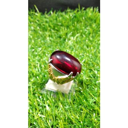 BATU MERAH RUBY SIAM JUMBO PIGEON BLOOD RING TITANIUM