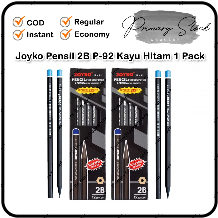 

Pensil 2B Joyko 1 Pack P 92 Kayu Hitam P-92 Kotak Lusinan Ujian Komputer