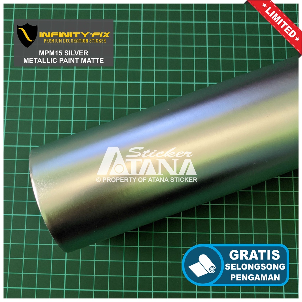 Skotlet Silver Metalik Doff Scotlet Infinity Abu Perak Satin MPM Dop Stiker Putih Metallic Matte Met