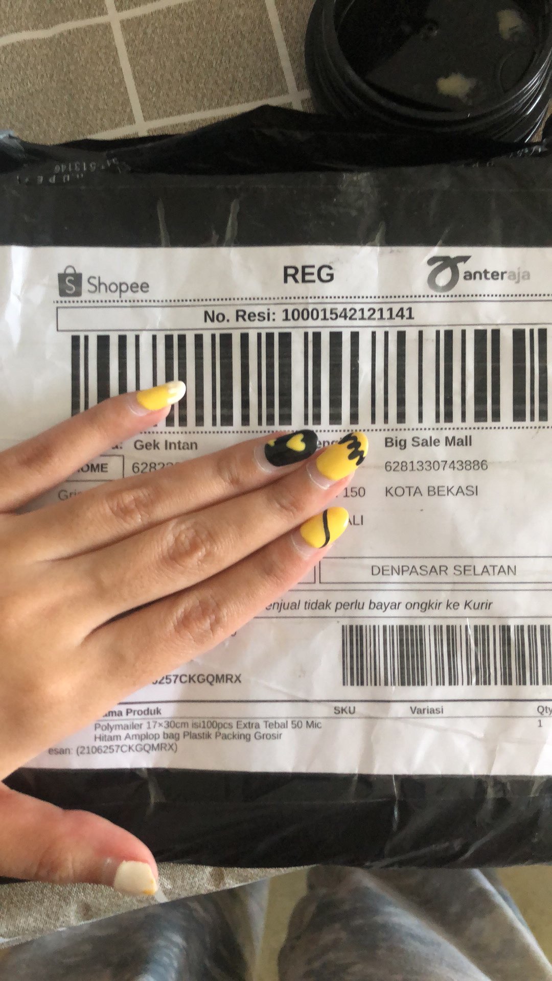 Polymailer 17×30cm Isi100pcs Extra Tebal 50 Mic Hitam Amplop Bag Plastik Packing Grosir