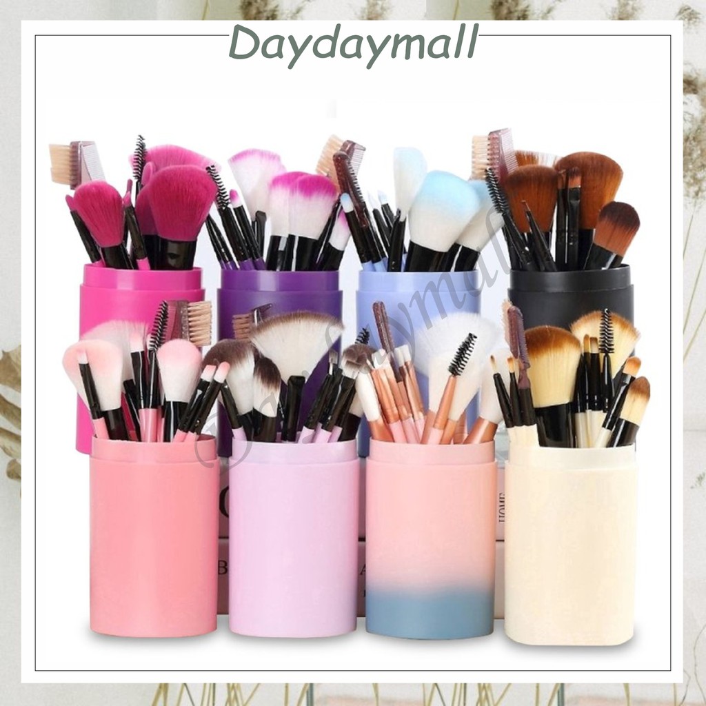 Brush MakeUp 10Pcs / Set Brush + Tabung Penyimpan / Set Kuas Make Up Set DD113