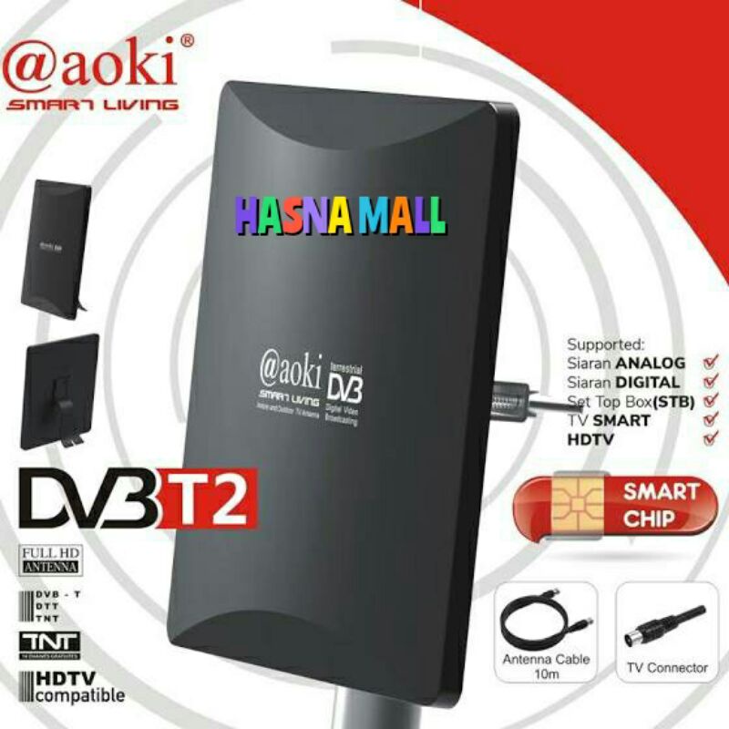 Antena Digitaldan Analog Aoki AT3000 Indoor Outdoor bisa untuk  2TV