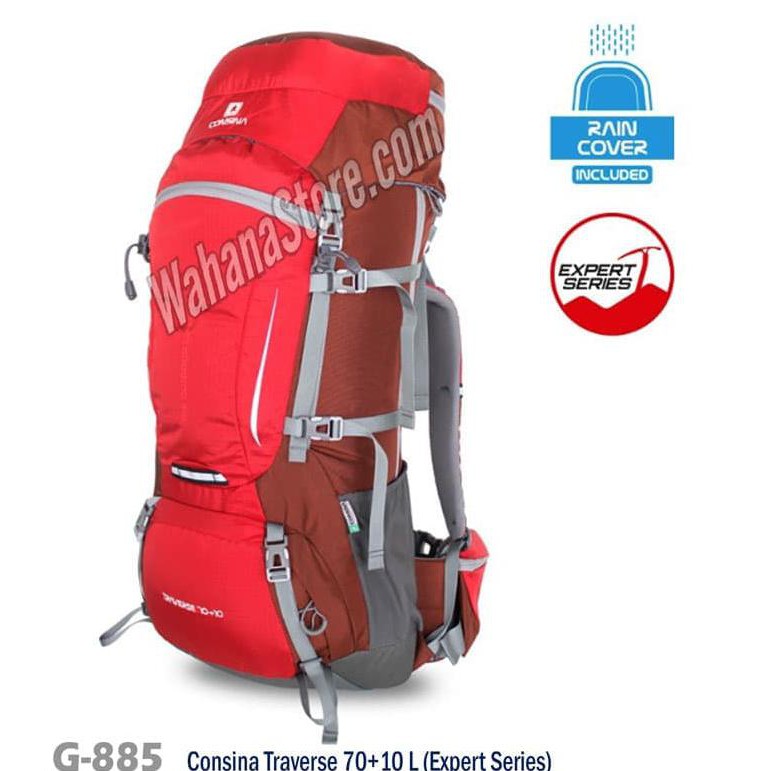 Terbaik Tas Gunung / Carrier Consina Traverse 70 + 10 Liter (Expert Series) Wahn