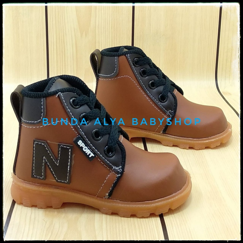 Sepatu Anak Laki Boots Usia 1 Tahunan COKLAT - Sepatu Anak Boots Cowok Keren Size 22 - 23