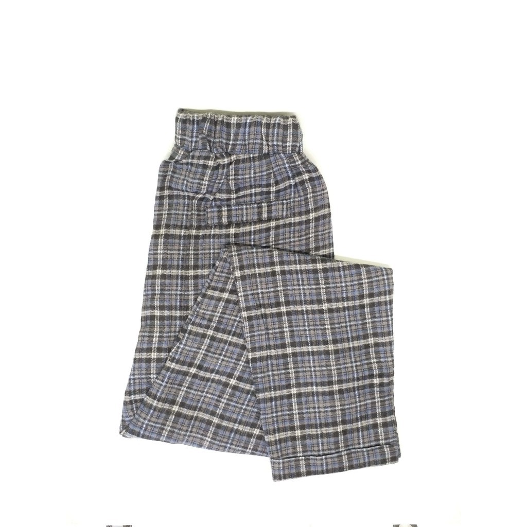 Cyc  ARZ Tartan Pants Grey Celana Baggy Wanita Flanel Premium Tartan Kotak-Kotak Fashion Casual OOTD