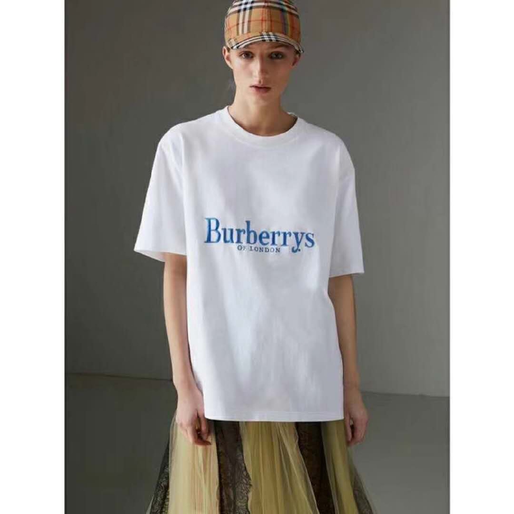  Kaos  T Shirt Lengan Pendek Bahan Katun Motif Burberry  