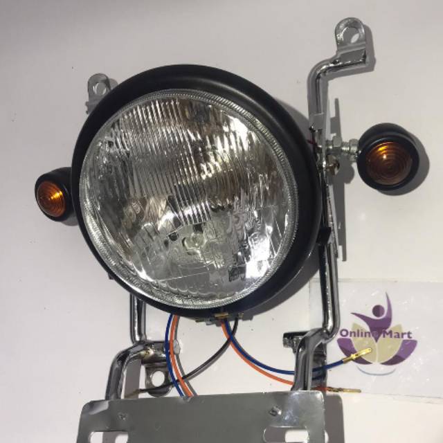 Lampu pesek plus breket tulang rx king plus sen hitam