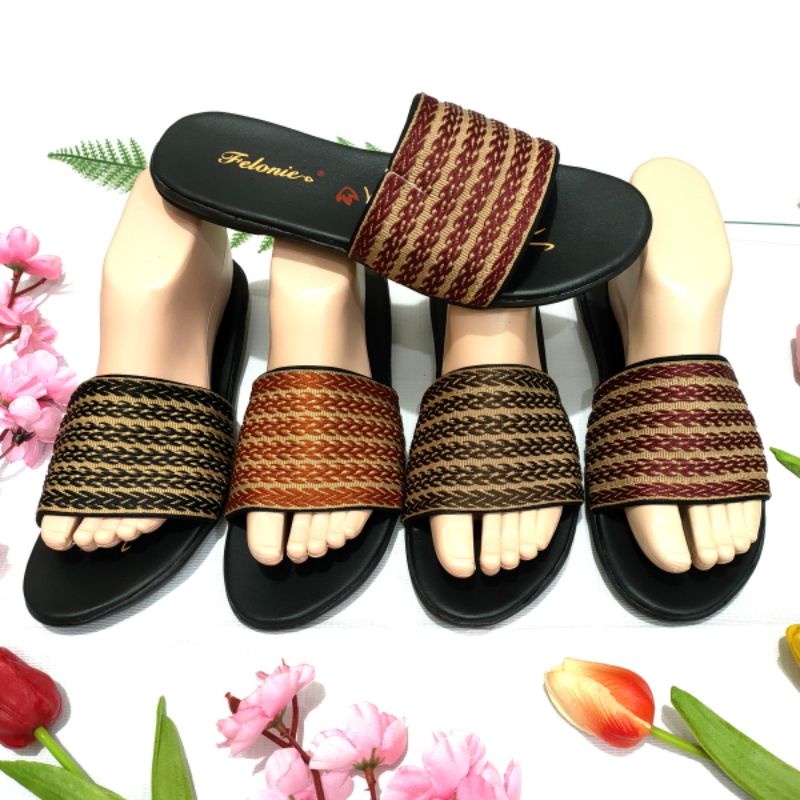 Sandal wanita terbaru murah Felonie DH 02 Rajut kekinian trendy keren elegan