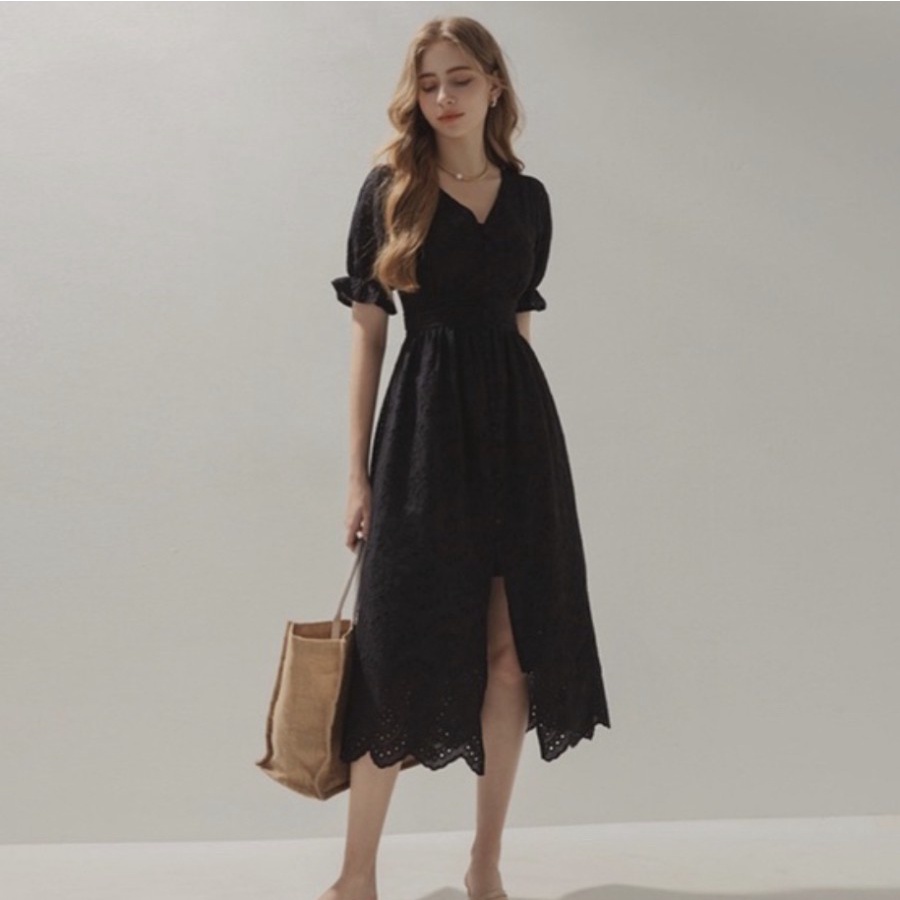 BEACH DRESS CASUAL KOREAN STYLE ALL SIZE BLACK WHITE NEW COLLECTION