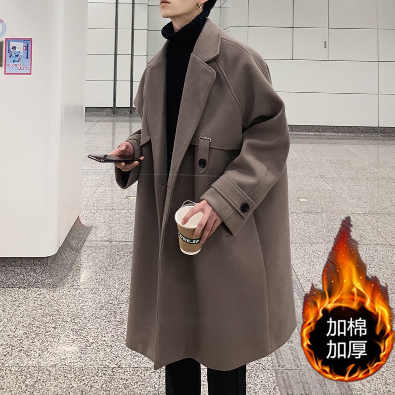 Wol Mantel Pria   Korea Penebalan Tren  Panjang Wol Mantel  In Hong Kong jaket